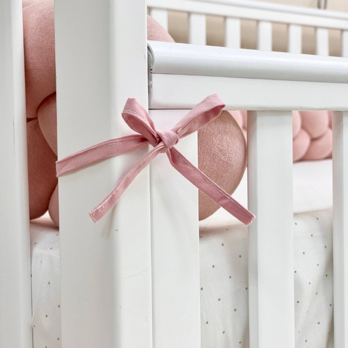 Protectie laterala patut bebe tripla roz